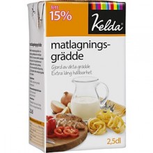 Kelda mellangrädde 27 % Grädde, kärnmjölk, syrad skummjölk, stabiliseringsmedel (karragenan) Hållbarhet: 70 dagar  
